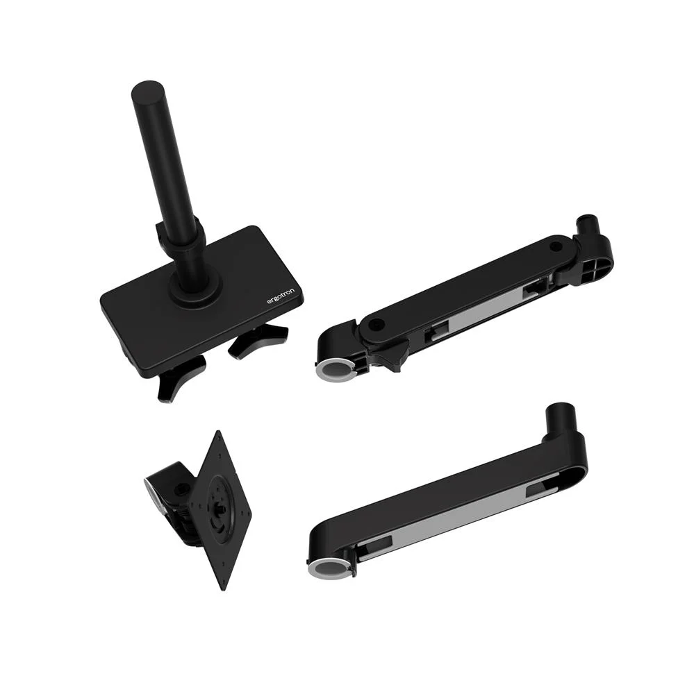 czarny uchwyt do monitora Ergotron LX Pro Desk Tall Pole, zawartość zestawu, uchwyt do monitora do biurka